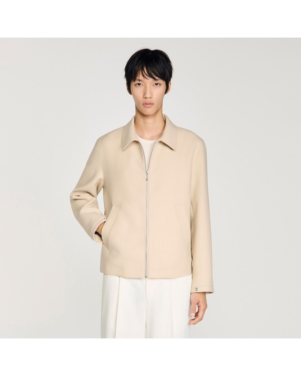 Blouson zippé Sandro pour homme en coloris Natural