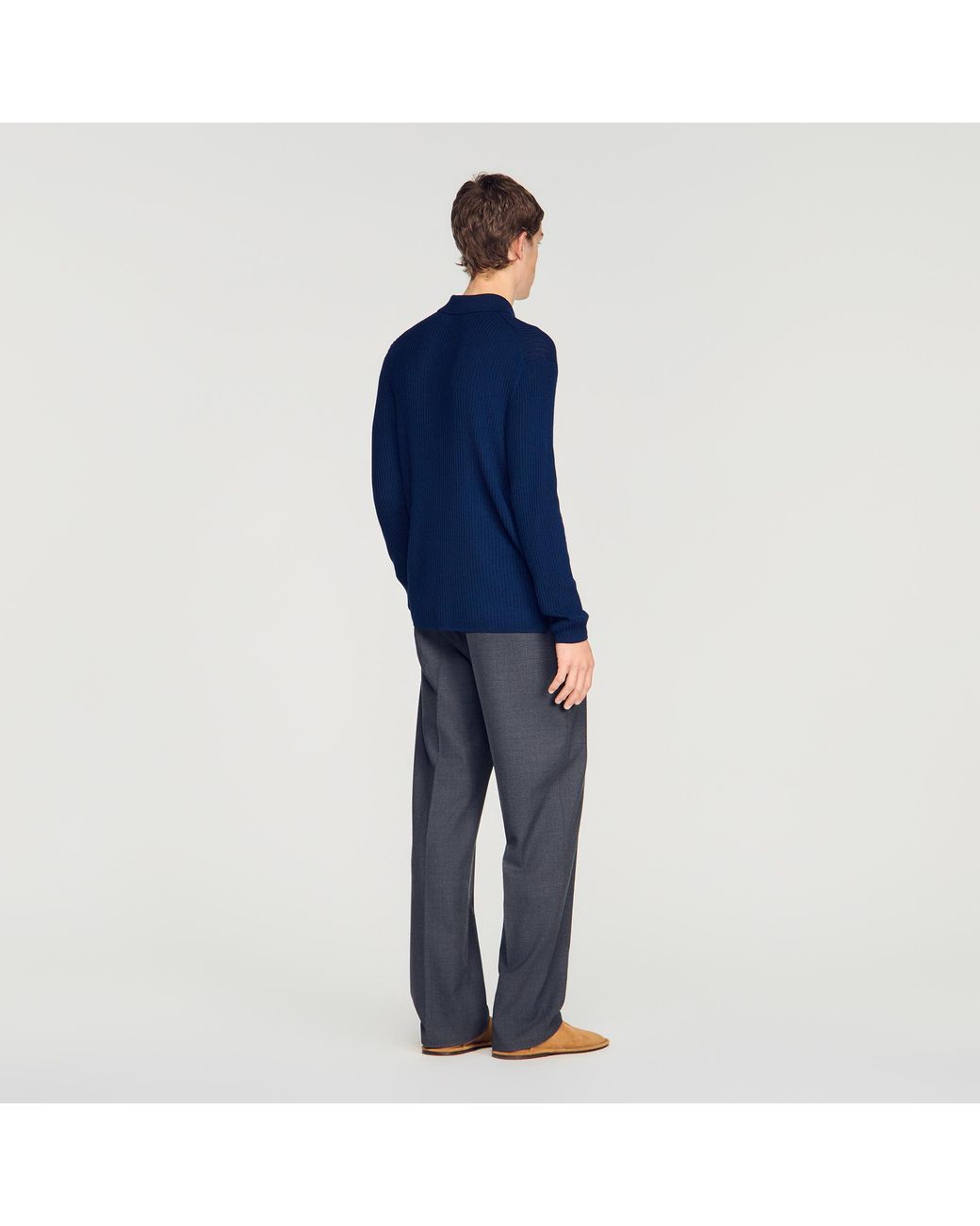Sandro Blue Rib Knit Shirt for men