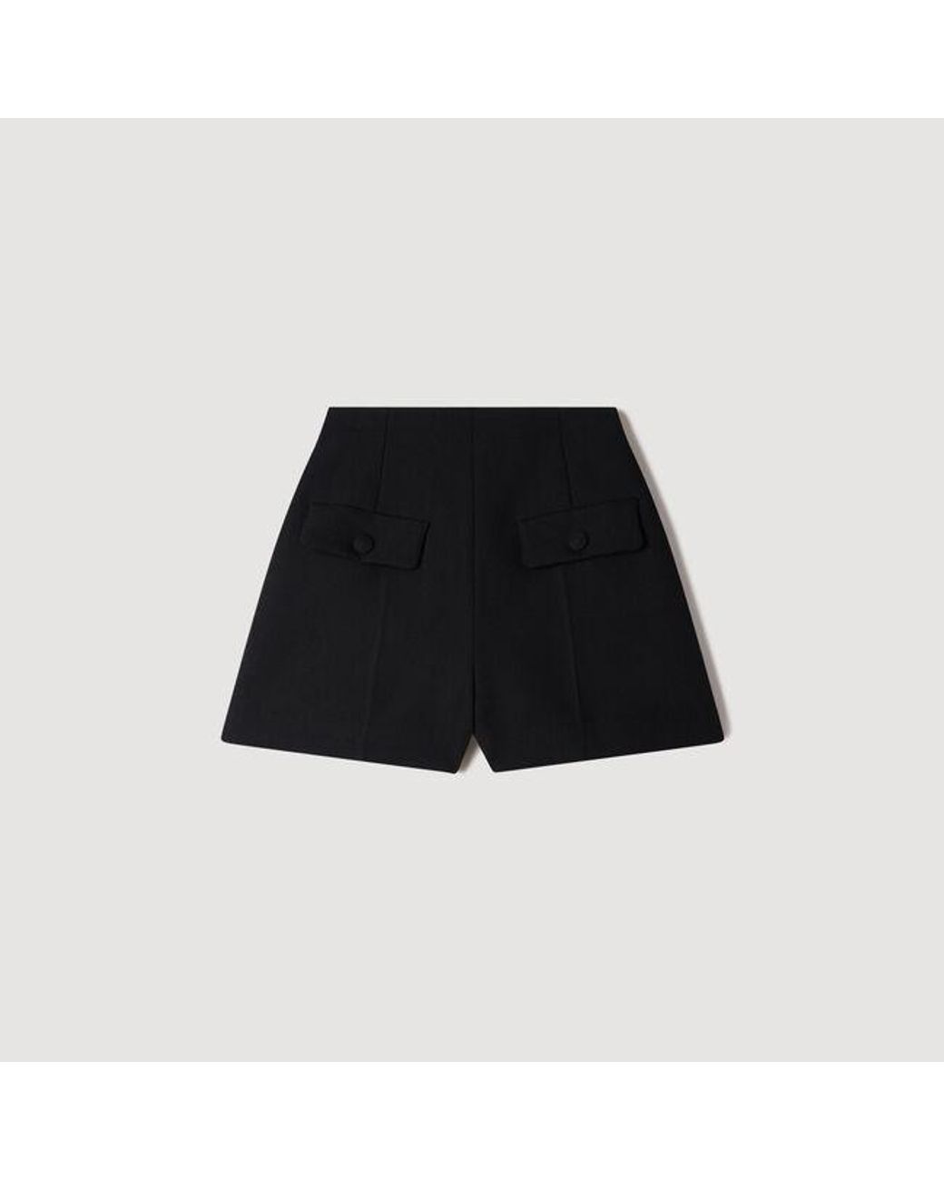 Sandro Blue High-Waisted Wool Shorts