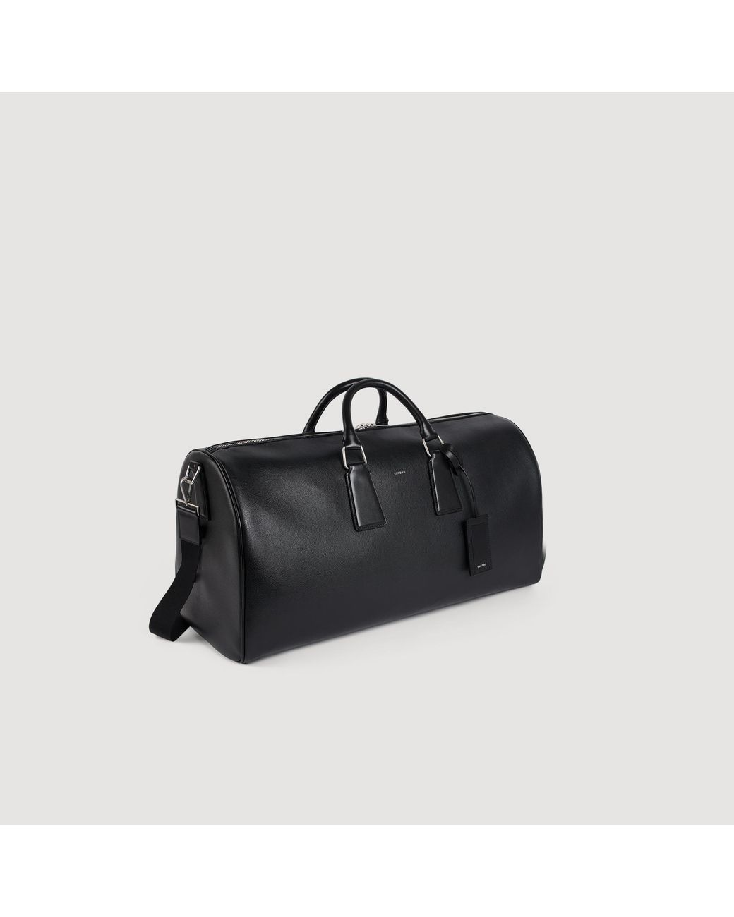 Sandro Black Leather Weekend Bag for men