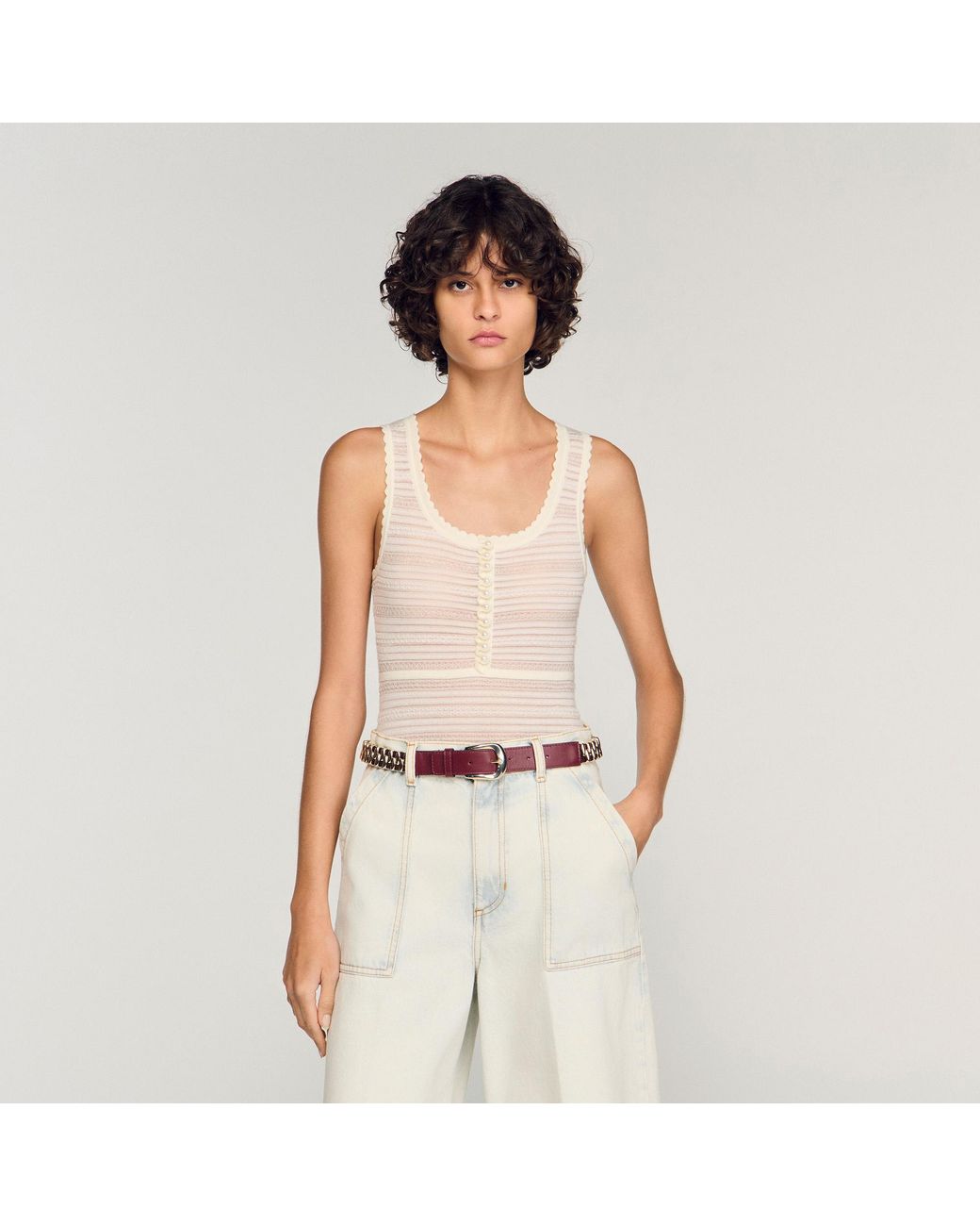 Sandro Natural Knit Bodysuit