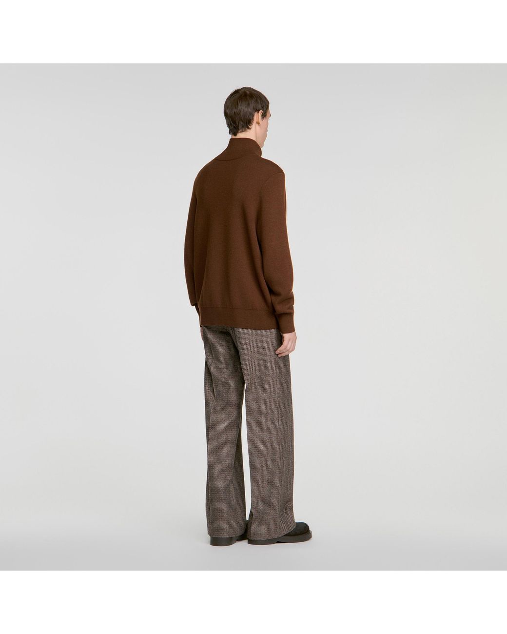 Sandro Brown Jumper With Standing Collar for men
