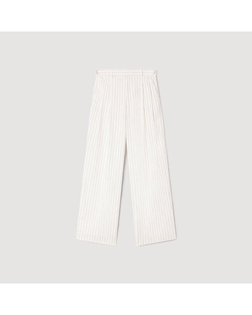 Sandro White Striped Suit Trousers
