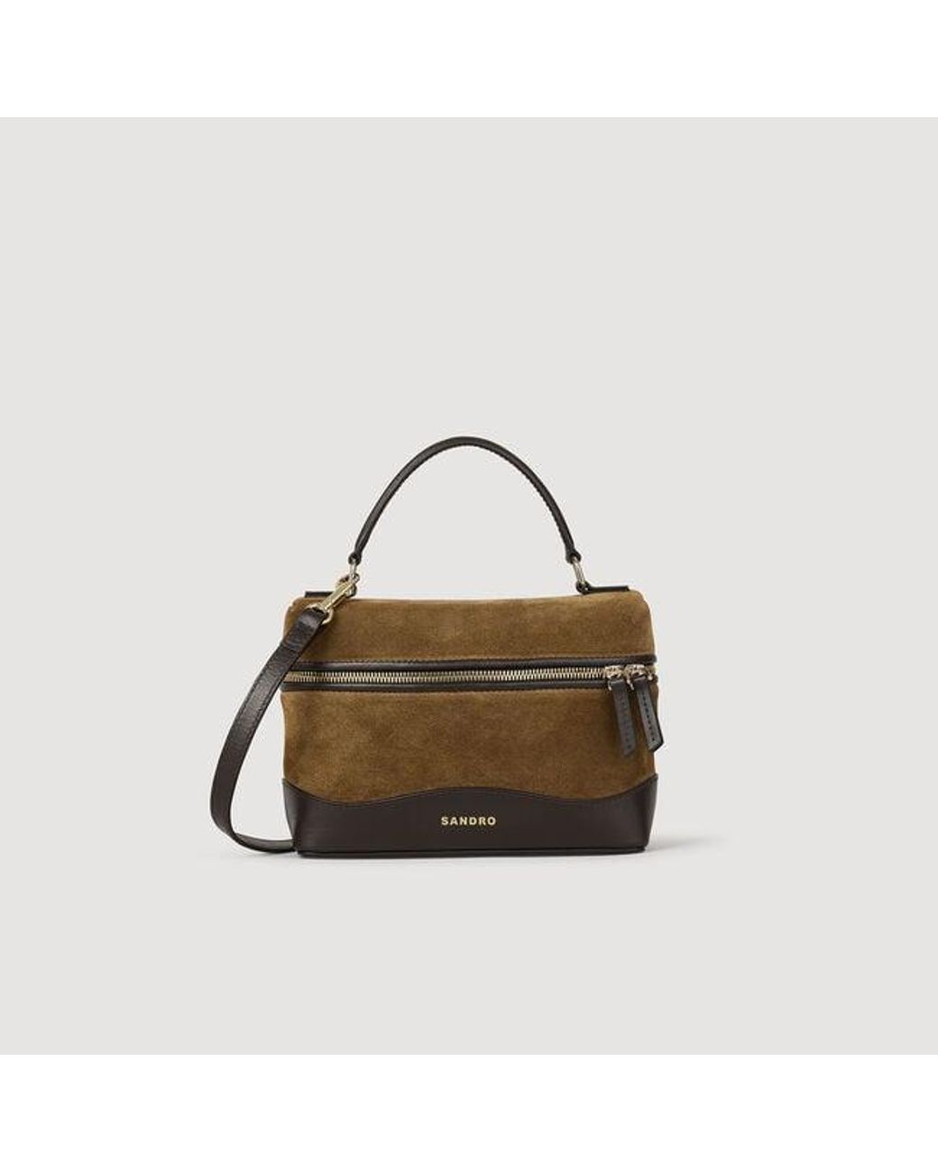 Sandro Brown Tangolino Leather And Suede Vanity