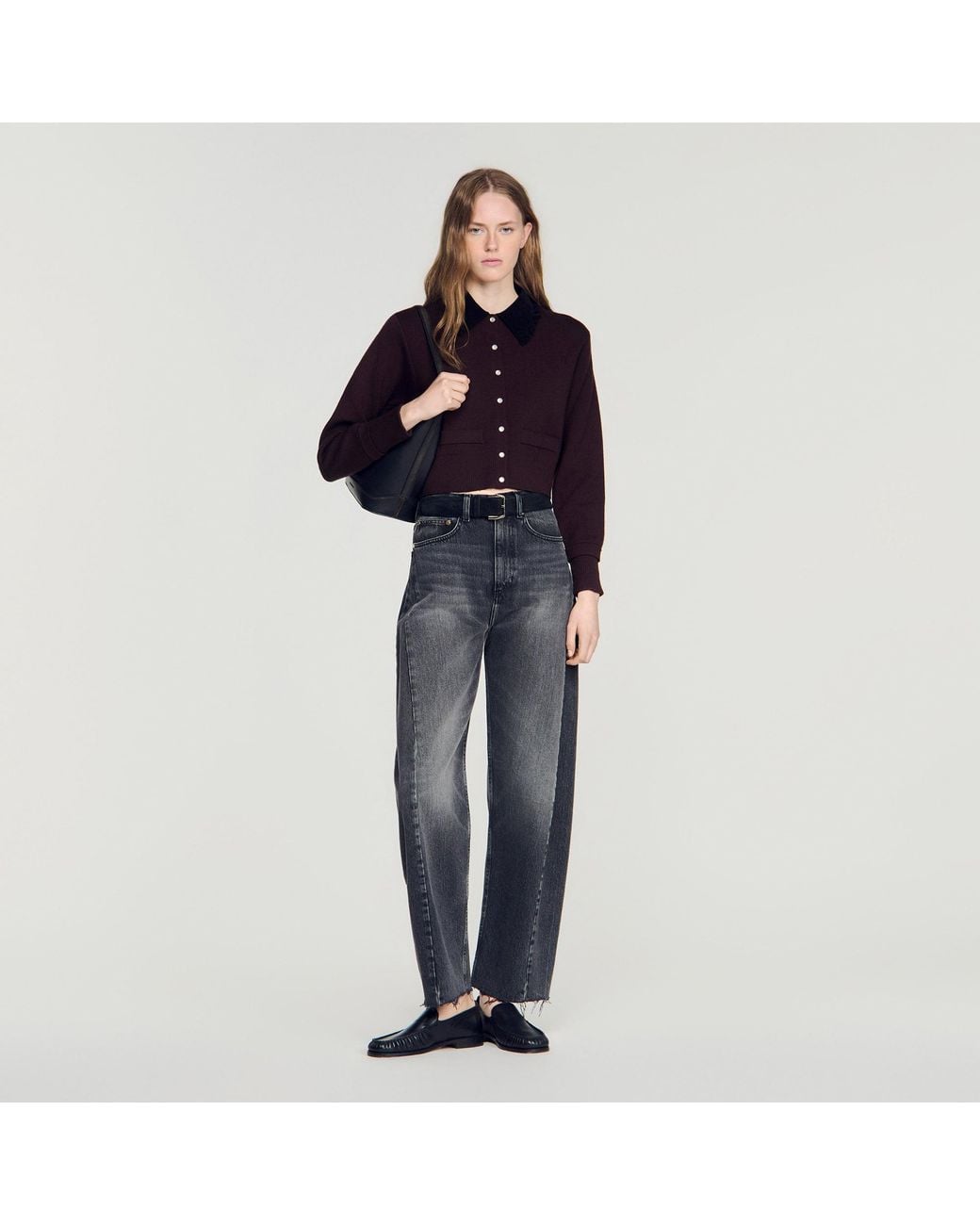 Sandro Blue Cropped Coatigan