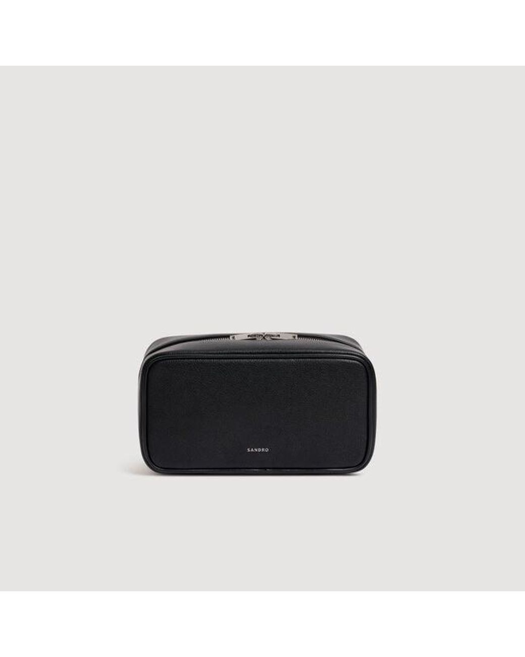 Sandro Black Reconstituted Leather Pouch for men