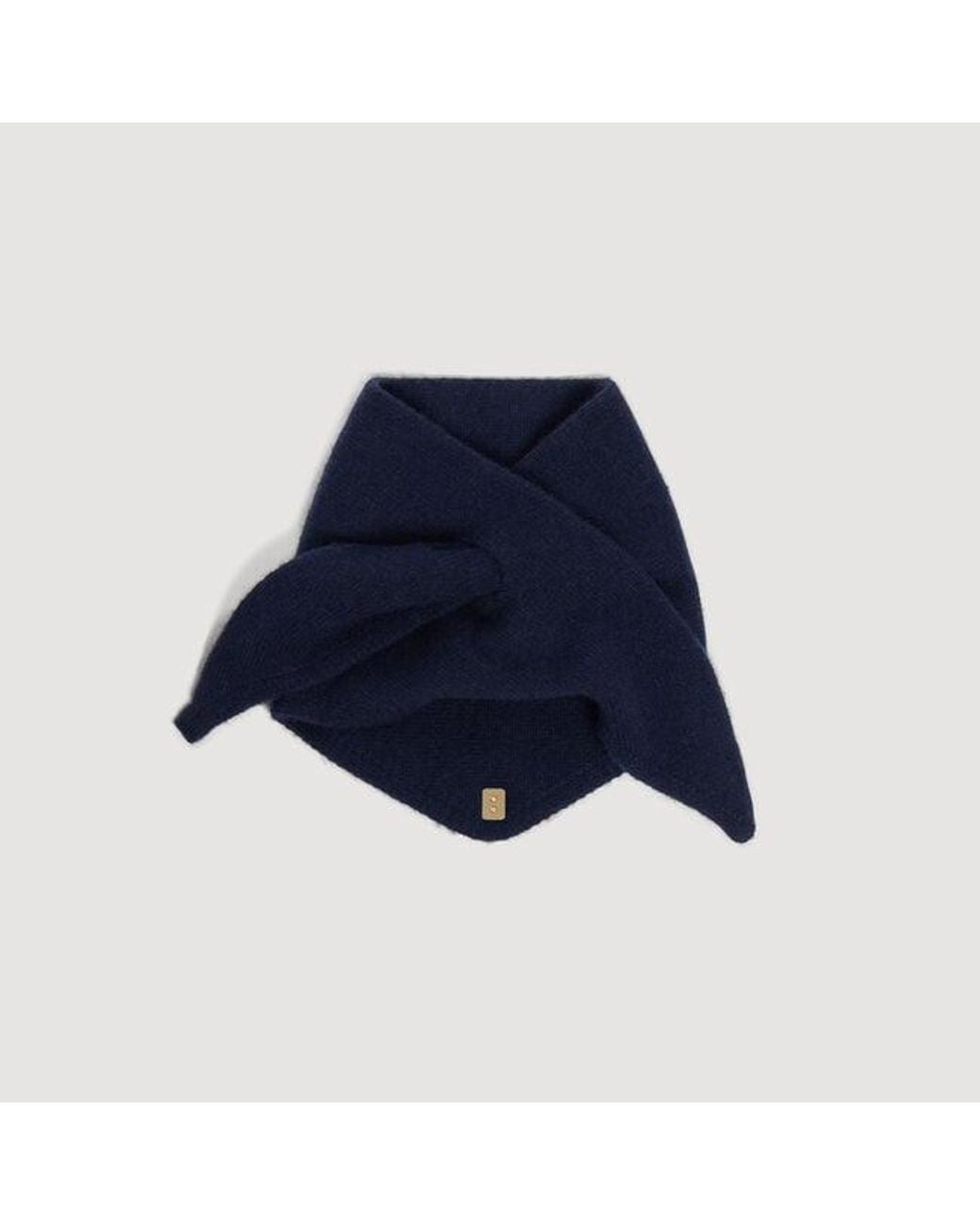 Sandro Blue Wool Pull Through Scarf