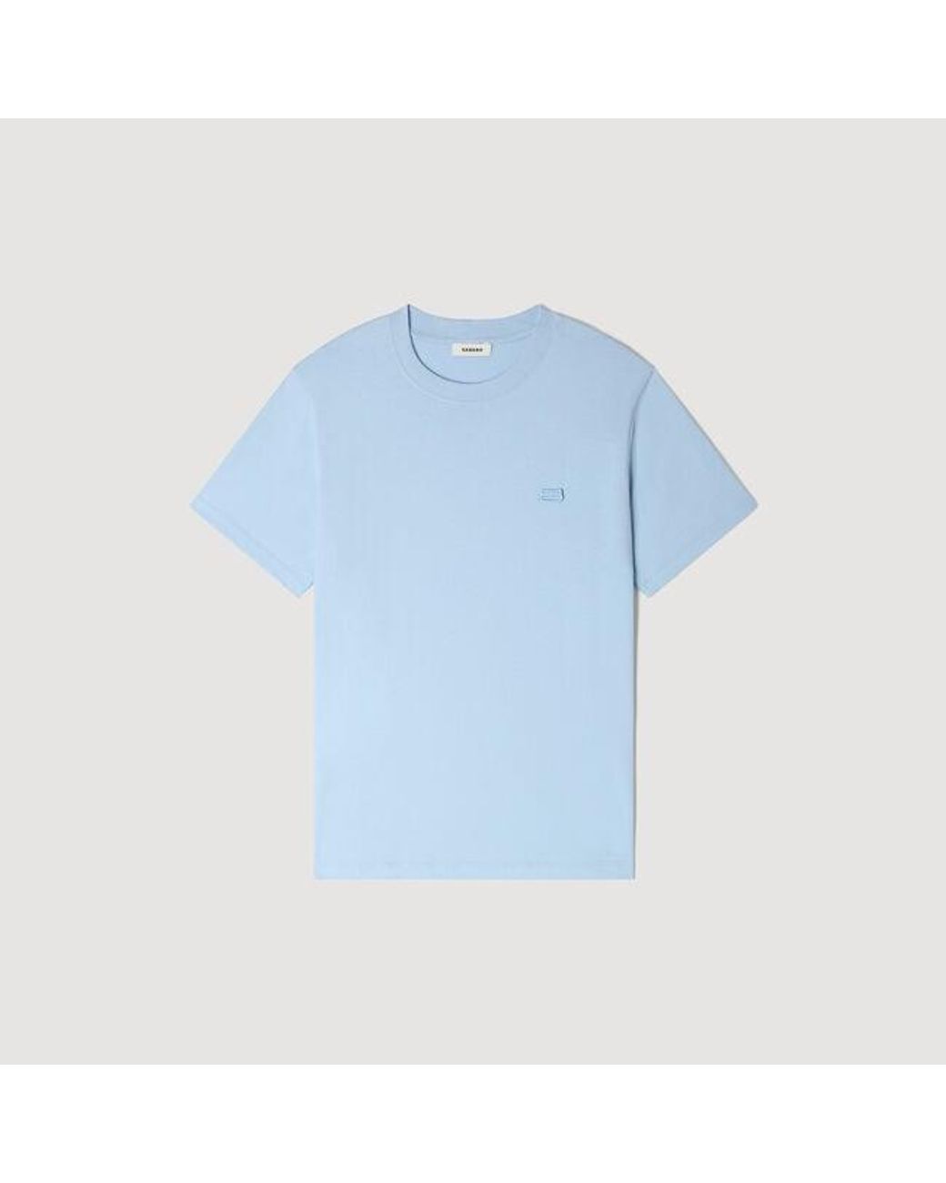 Sandro White T-Shirt With Double S Patch for men