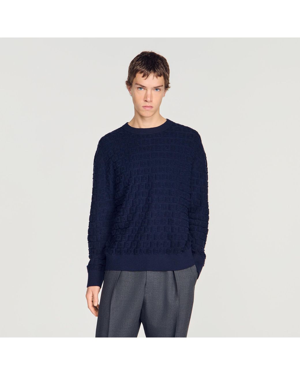 Pull en maille éponge Sandro pour homme en coloris Blue