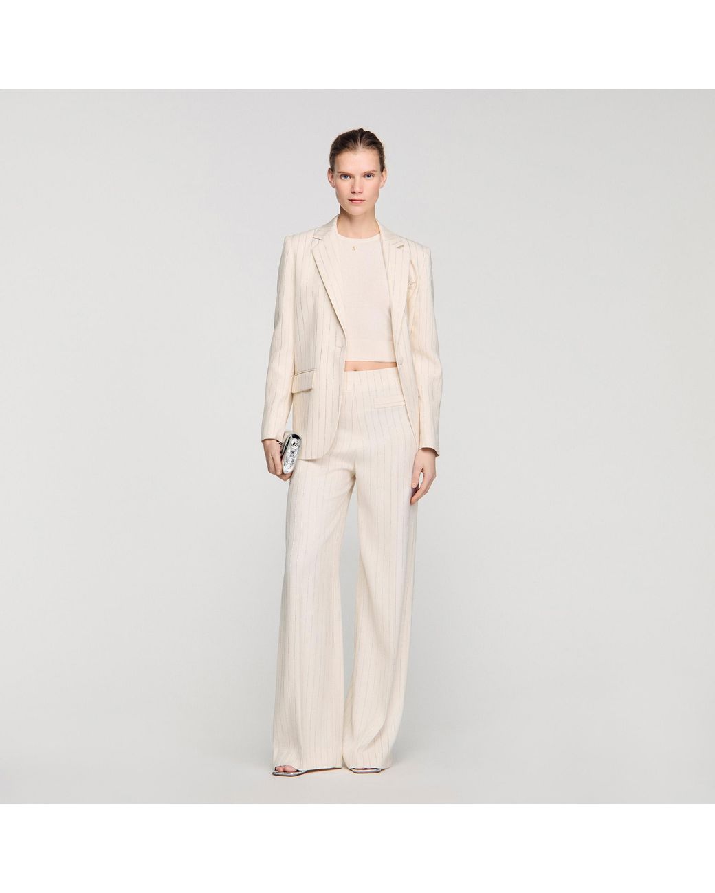 Sandro Natural Striped Trousers