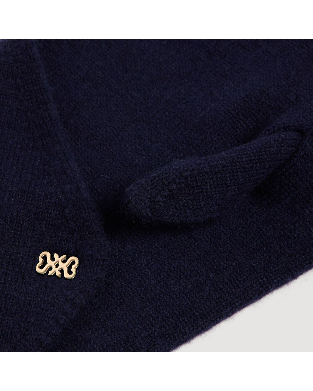 Sandro Blue Wool Pull Through Scarf