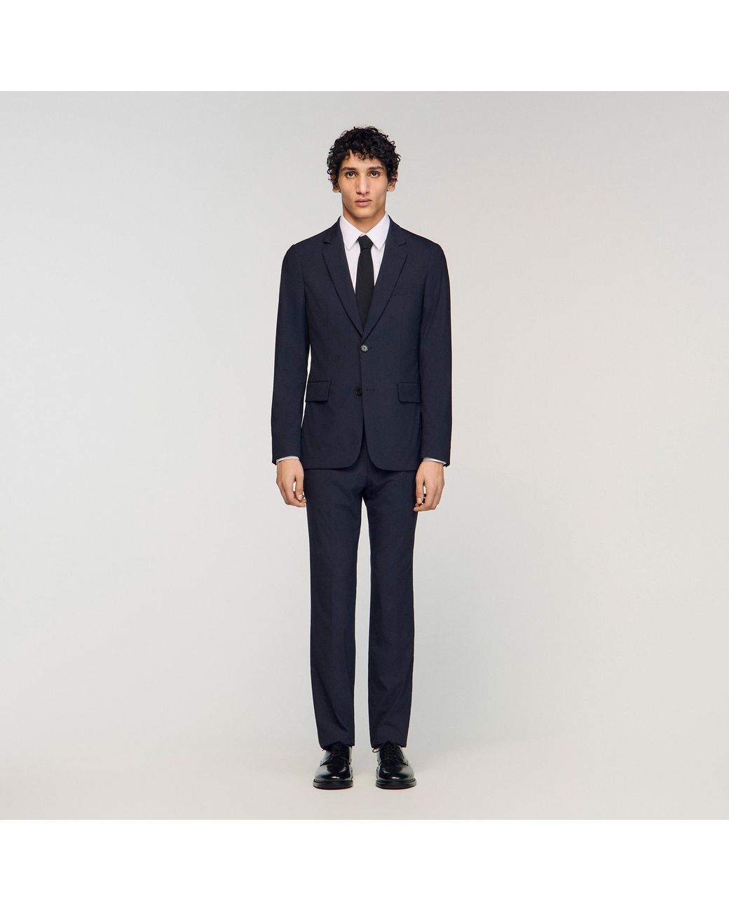 Sandro Blue Wool Suit Jacket for men