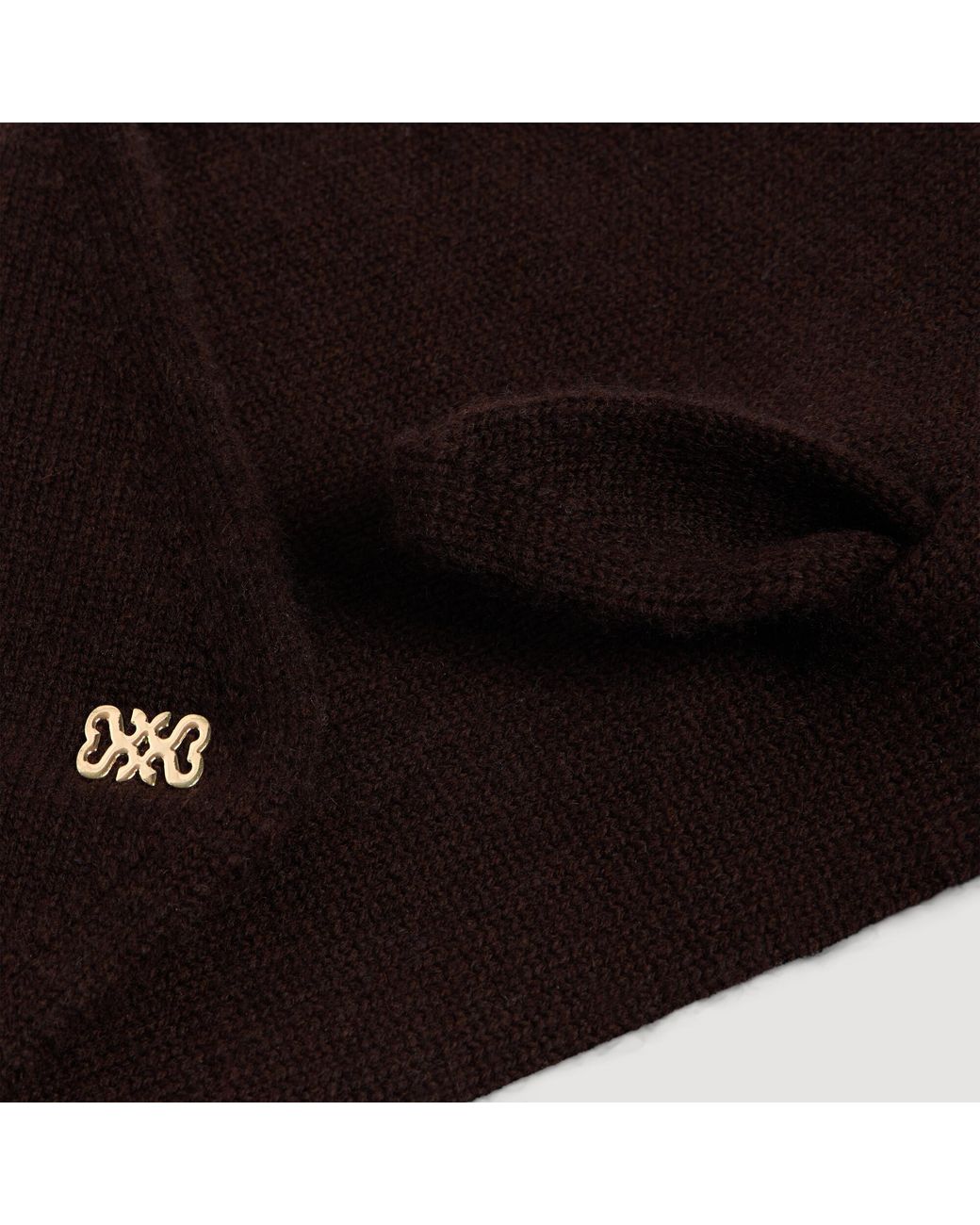 Sandro Black Wool Pull Through Scarf