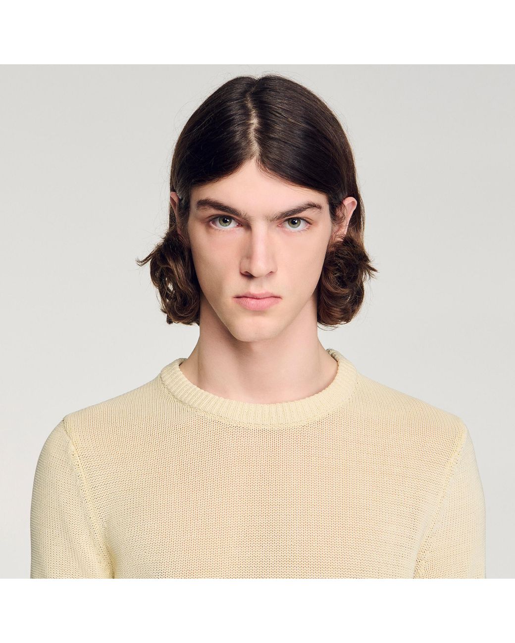 Sandro White Fine Knit T-Shirt for men