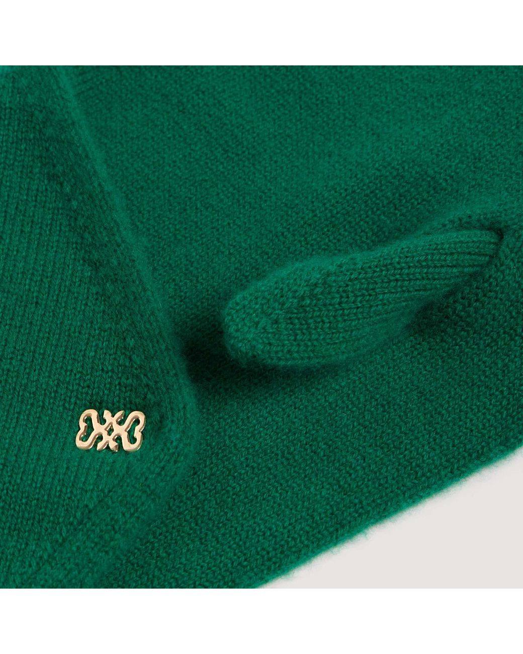 Sandro Green Tie-Up Wool And Cashmere Bandana