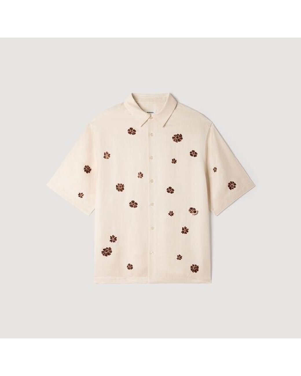 Sandro Blue Loose-Fit Floral Shirt for men