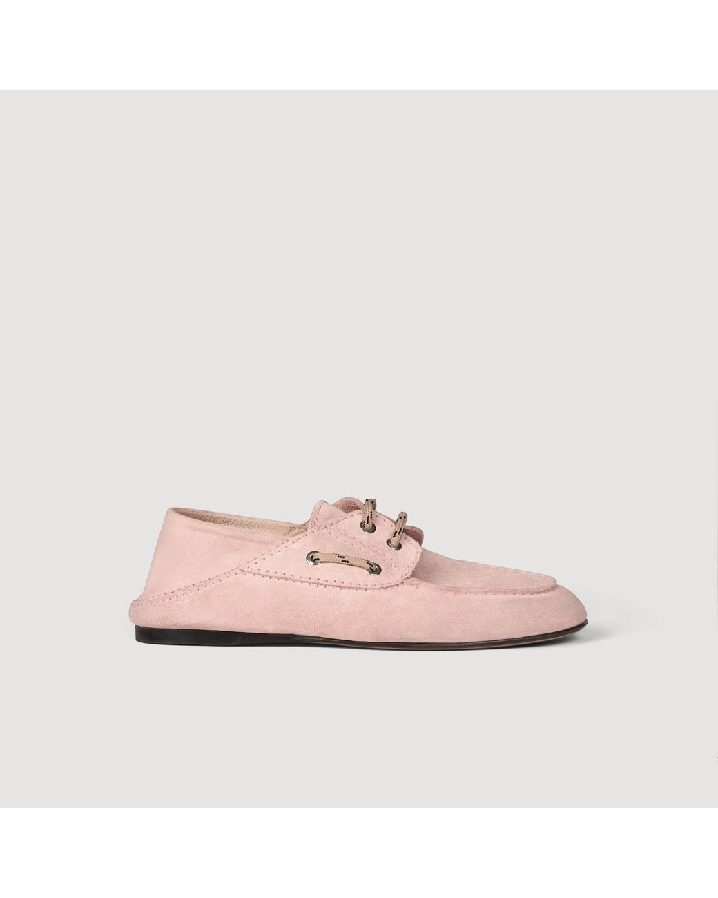Sandro Pink Suede Boat Shoe Loafers