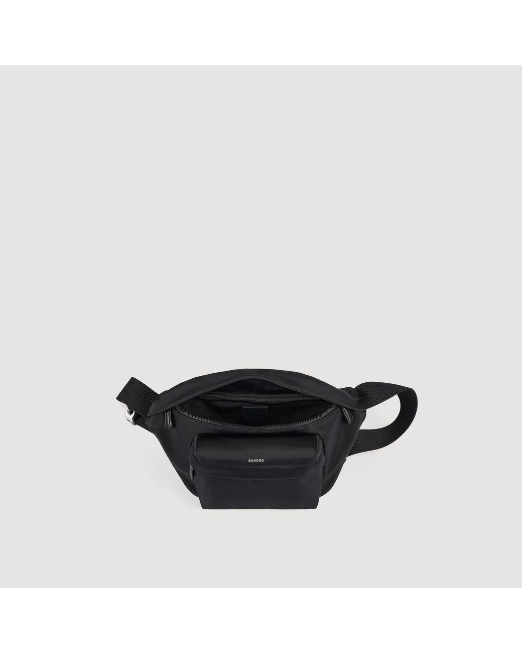 Sandro Black Technical Fabric Shoulder Bag for men