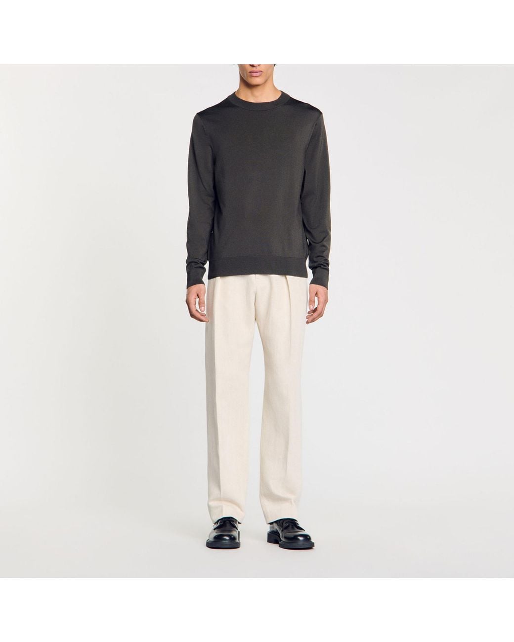 Pull en maille fine Sandro pour homme en coloris Black