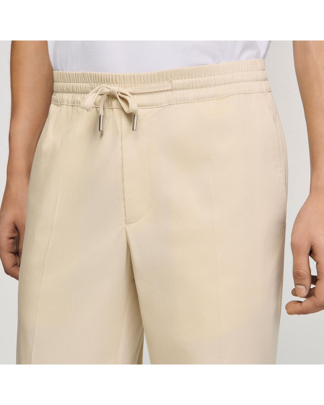Sandro Natural Elasticated Straight-Leg Trousers for men