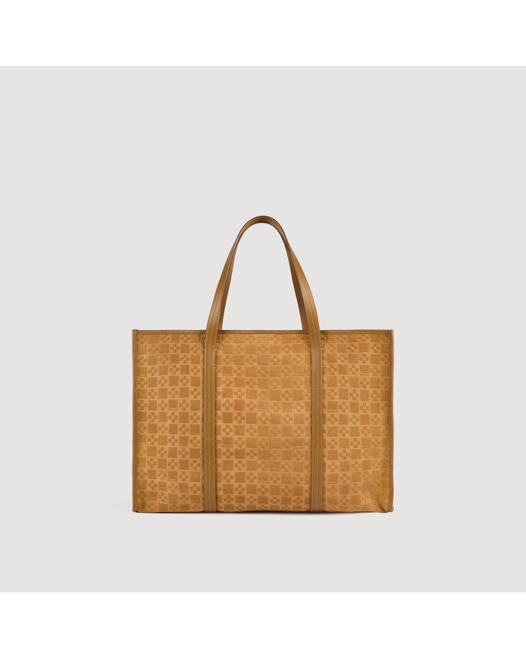 Sandro Brown Split Leather Shopping Bag for men