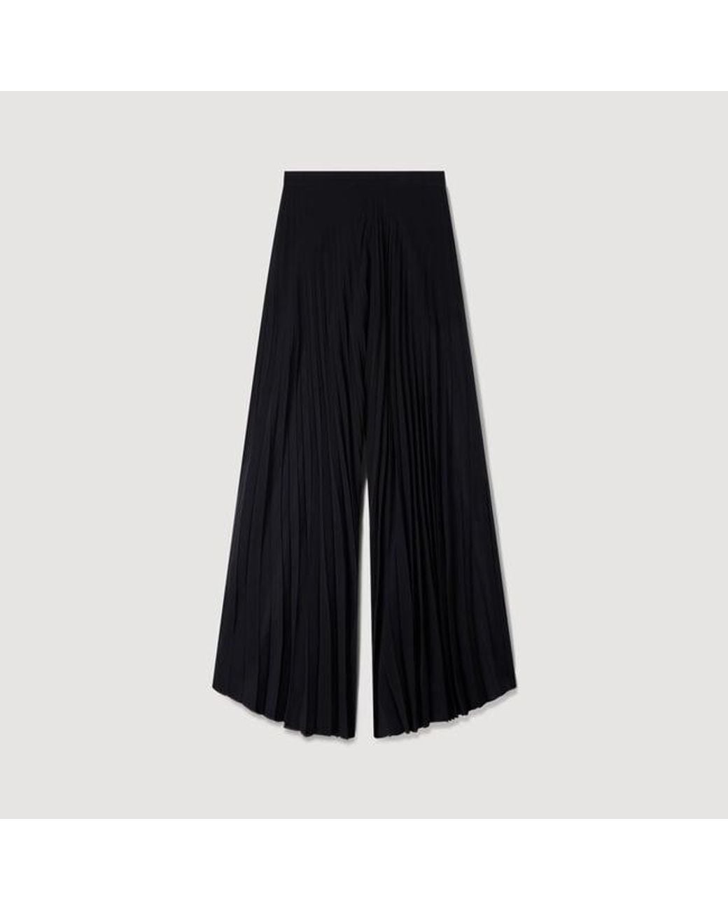 Sandro Blue Pleated Wide-Leg Trousers