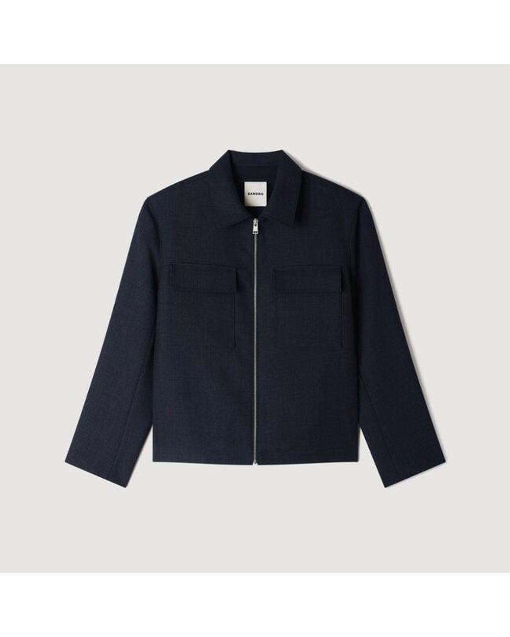 Sandro Blue Patch Pocket Jacket for men