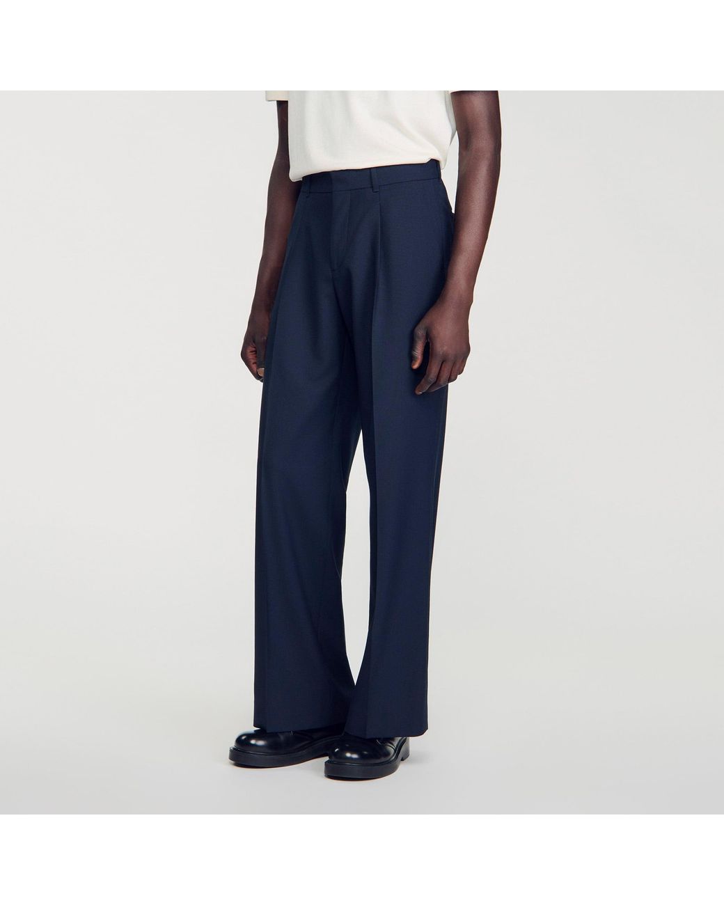 Sandro Blue Wool Suit Trousers for men