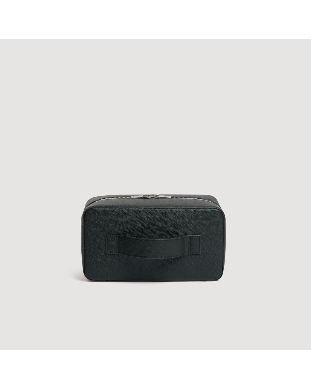 Sandro Black Reconstituted Leather Toilet Bag for men