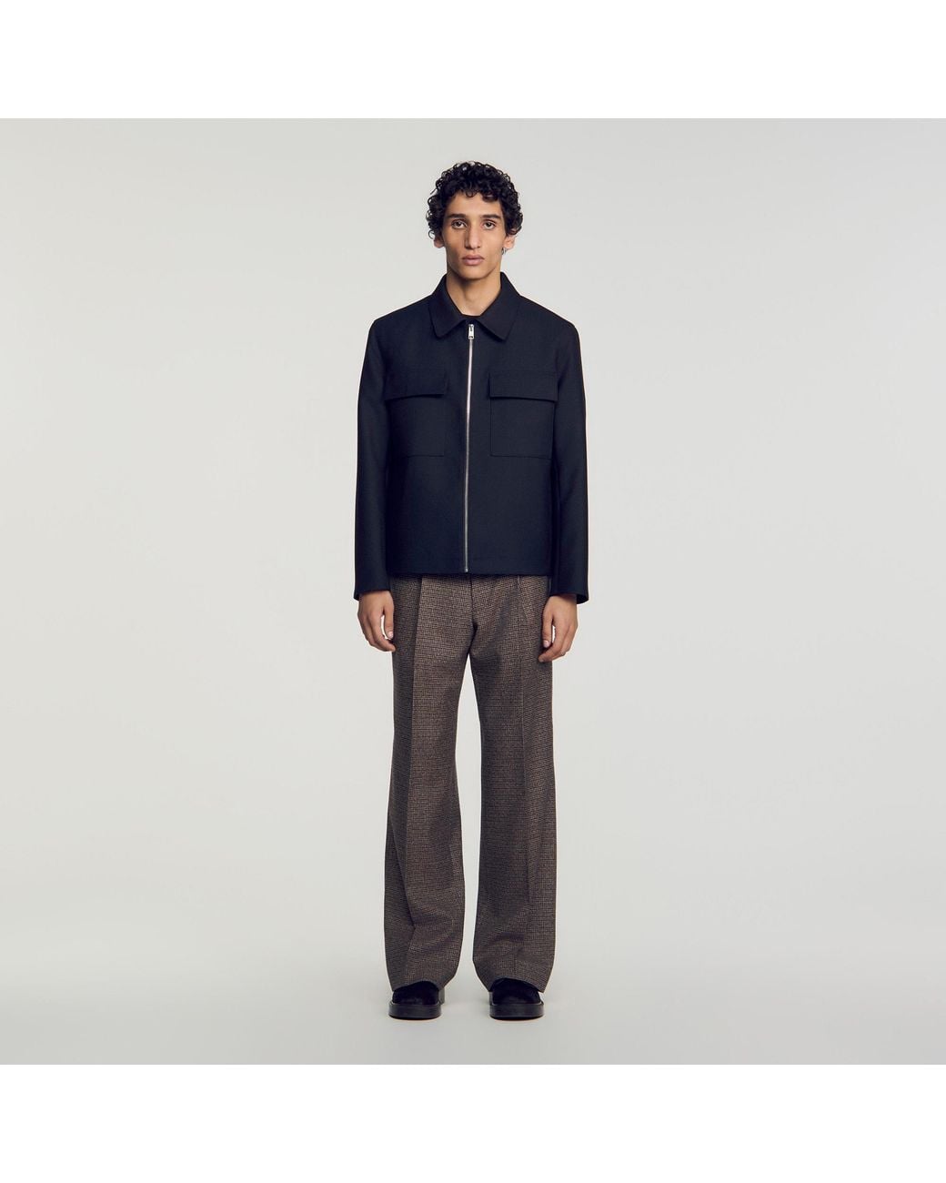 Sandro Blue Patch Pocket Jacket for men