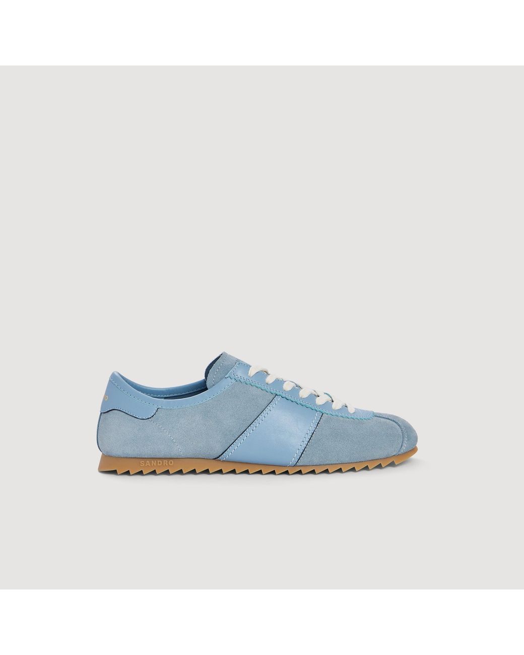 Sandro Blue Low-Top Leather And Suede Trainers for men