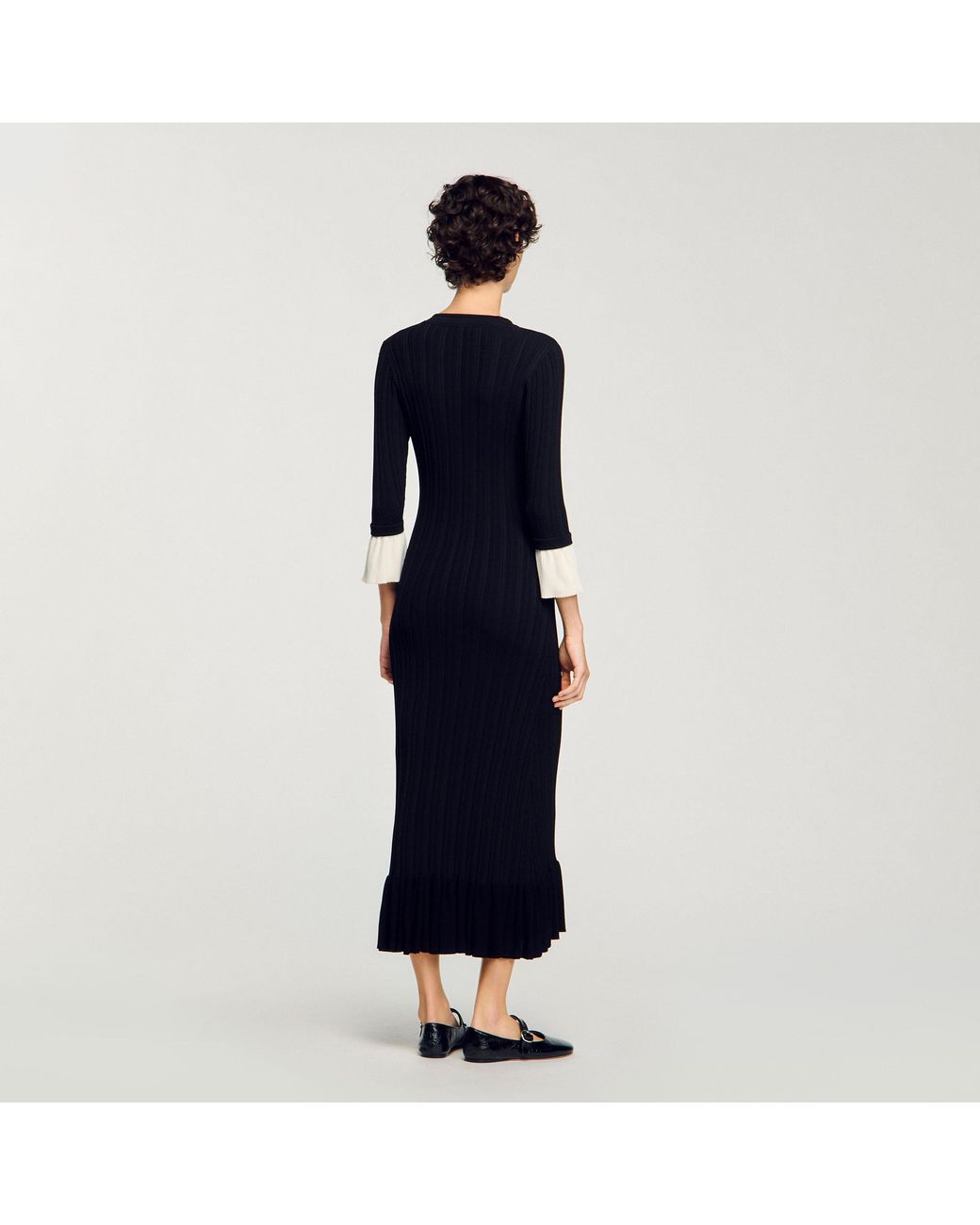 Sandro Two-Tone Knit Maxi Dress in Blue | Lyst UK