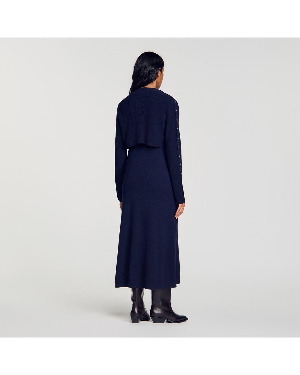 Sandro Blue In-1 Knit Maxi Dress