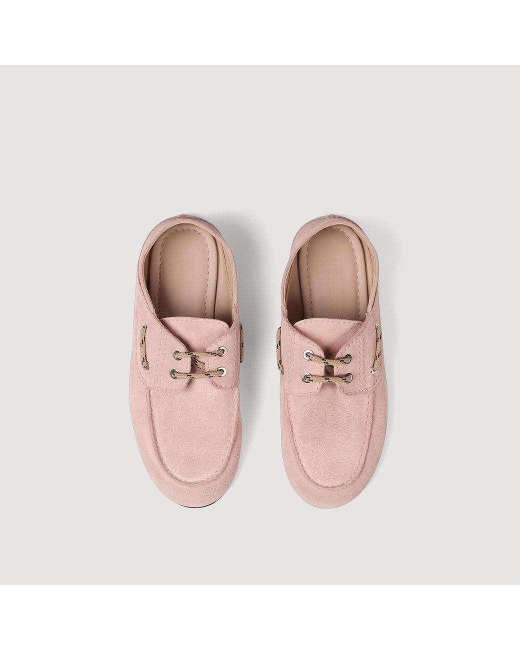 Sandro Pink Suede Boat Shoe Loafers