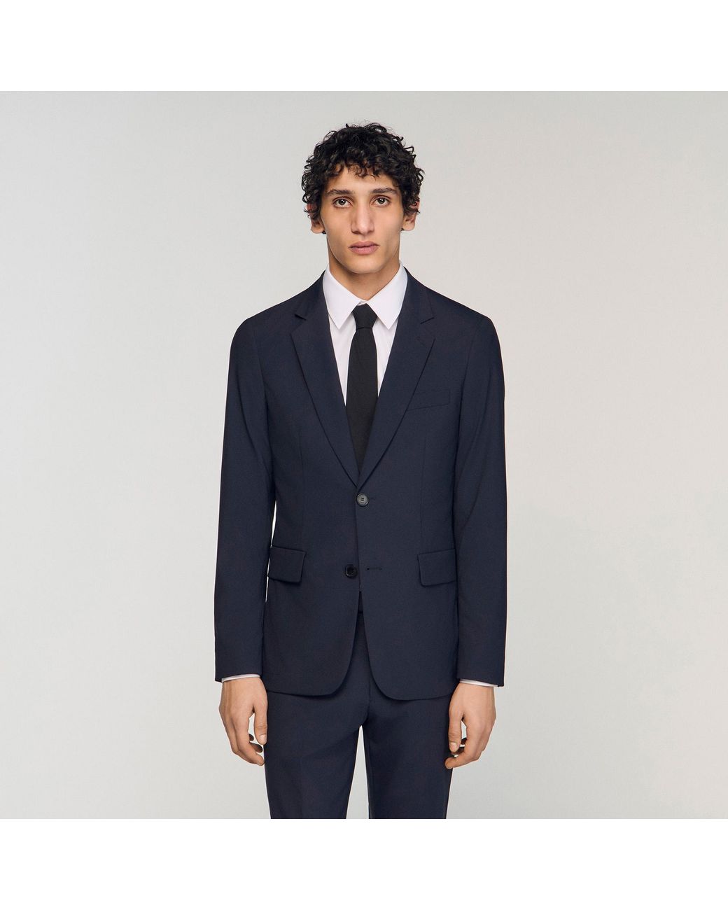 Sandro Blue Wool Suit Jacket for men