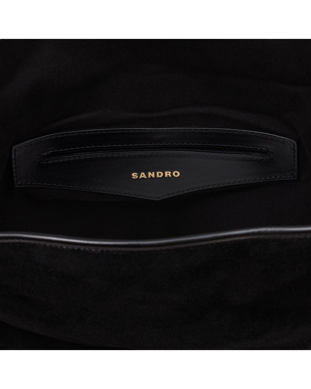 Sandro Black Soft Suede Shopping Bag