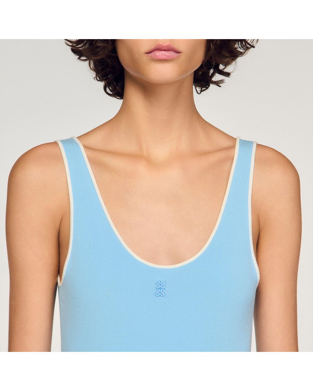 Sandro Blue Knit Bodysuit