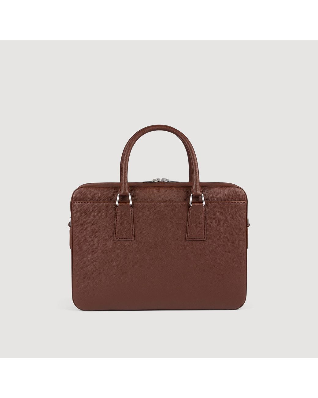 Sandro Brown Reconstituted Leather Briefcase for men