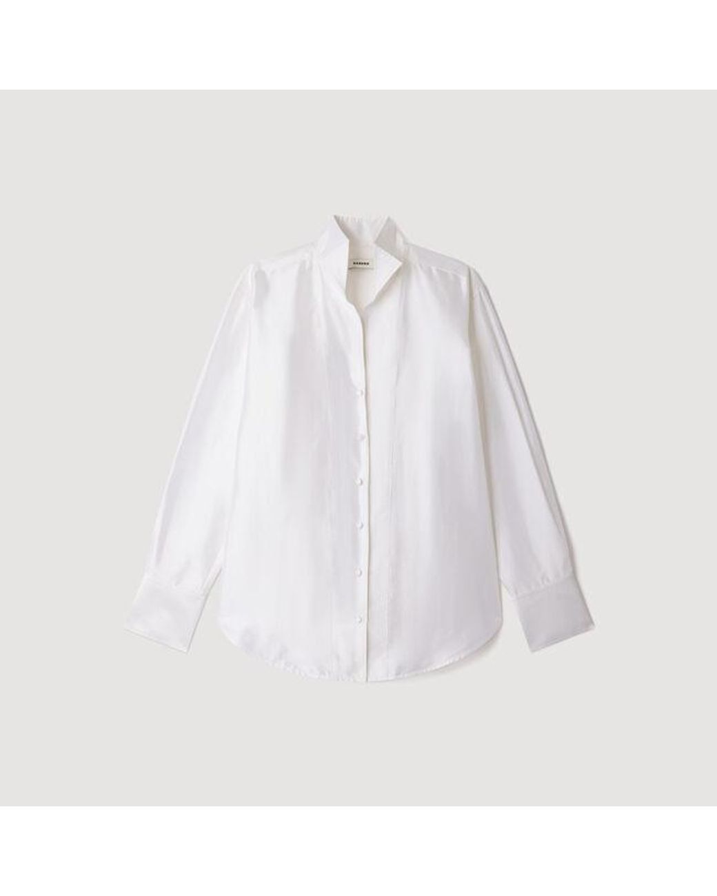 Sandro Blue Oversized Silk Satin Shirt
