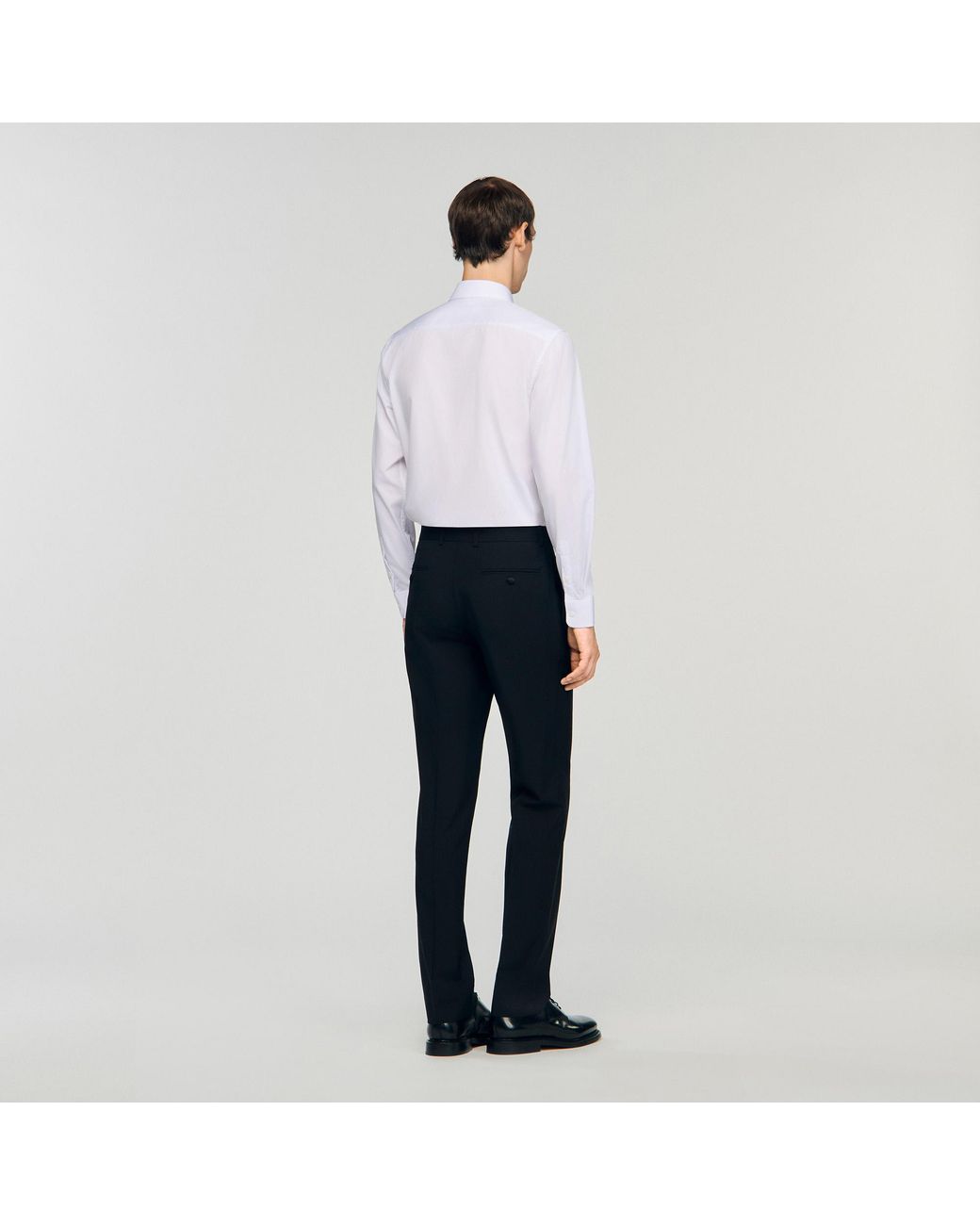 Sandro White Satin Detail Trousers for men