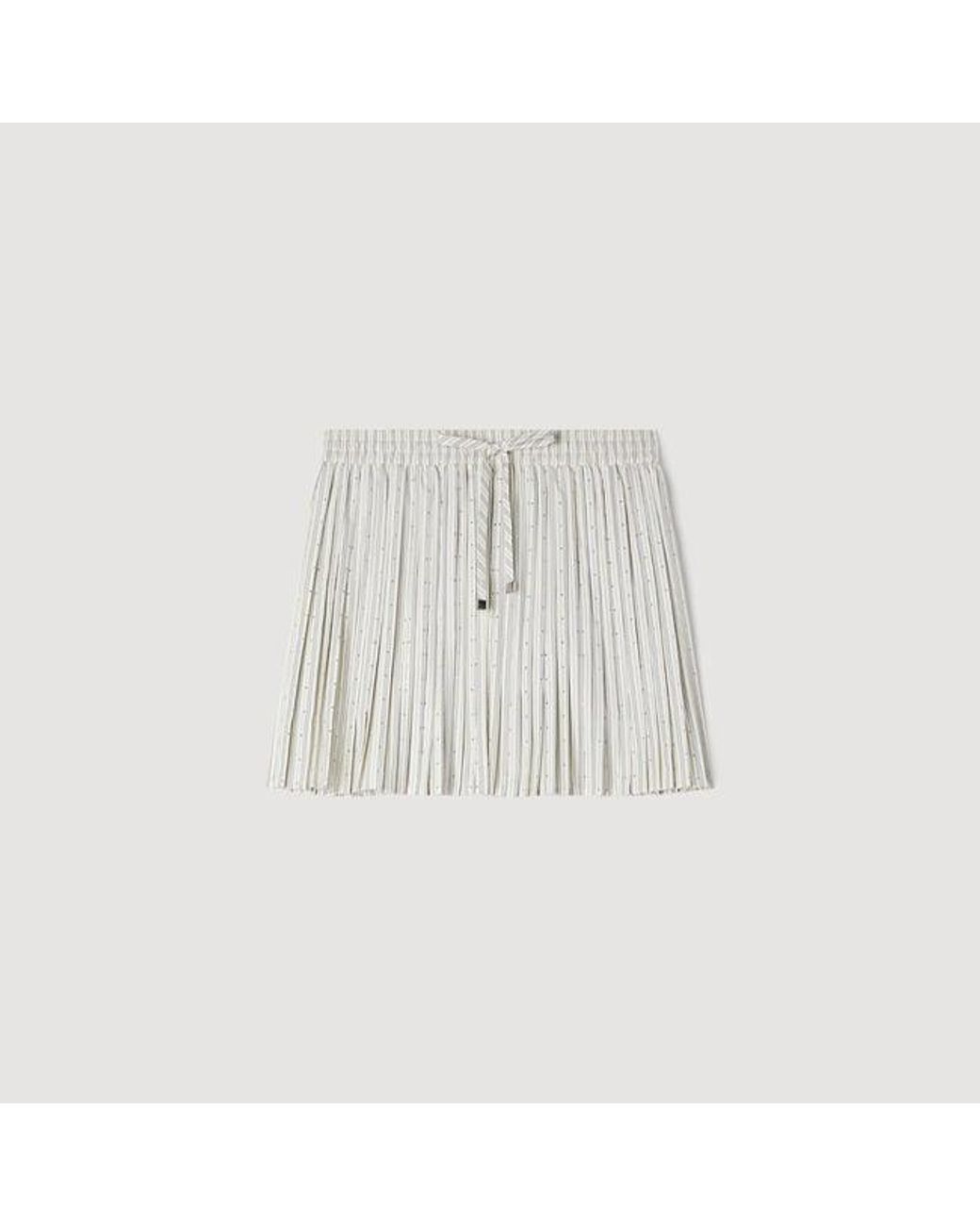 Sandro Multicolor Short Rhinestone Striped Skirt