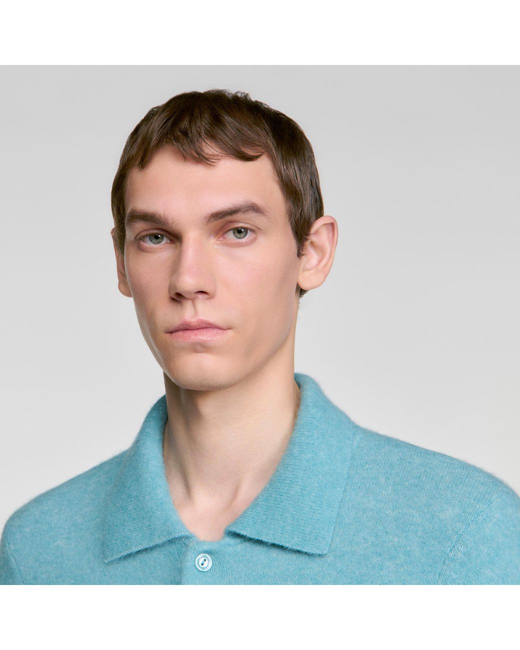 Sandro Blue Alpaca And Wool Cardigan for men