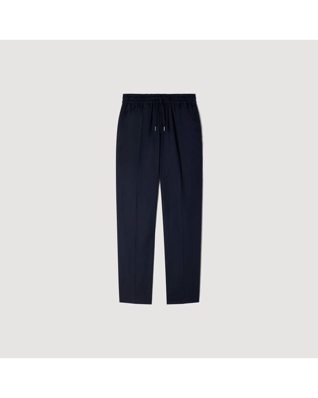 Sandro Blue Elasticated Straight-Leg Trousers for men