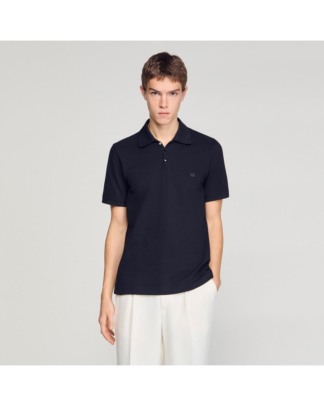Sandro Blue Logo Polo Shirt for men