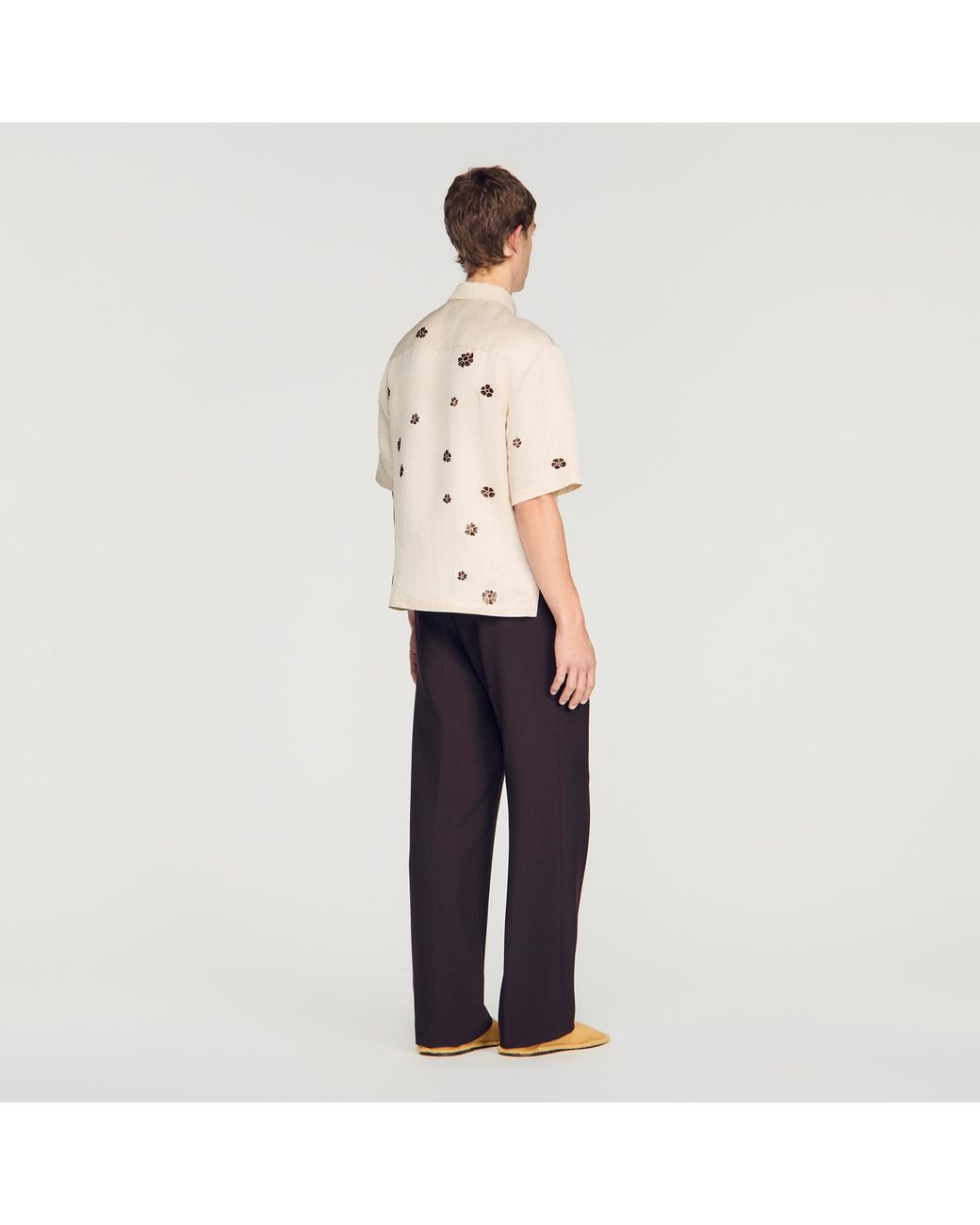 Sandro Blue Loose-Fit Floral Shirt for men