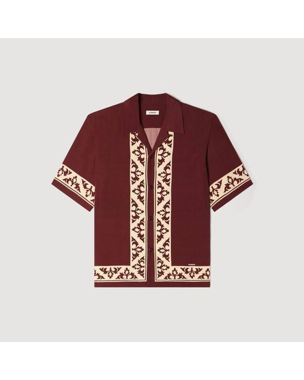 Sandro Multicolor Contrast Print Loose-Fit Shirt for men