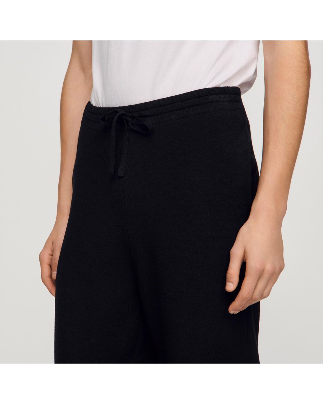 Sandro Black Knit Jogging Bottoms for men