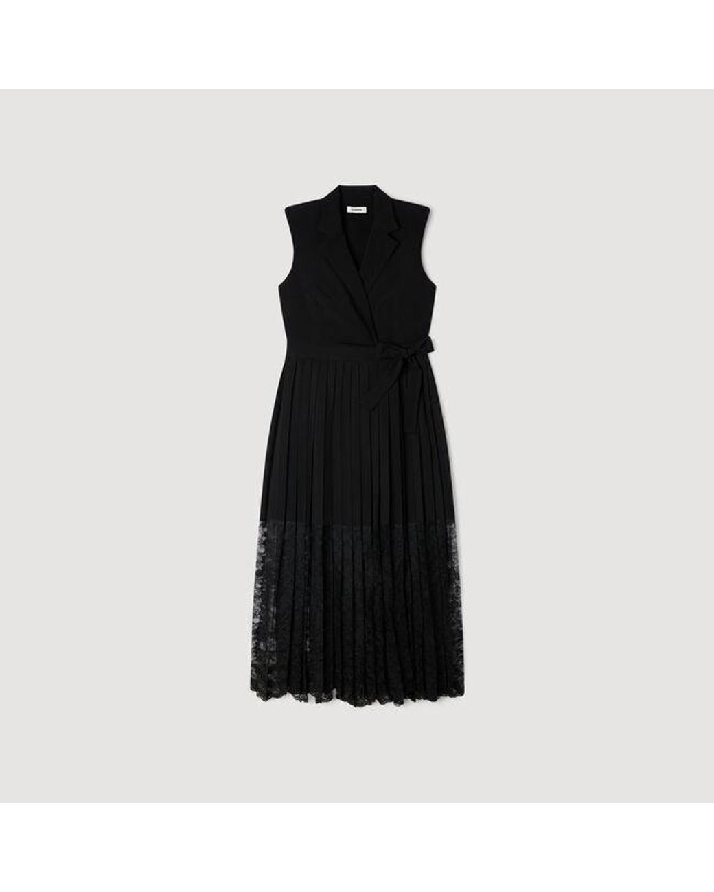 Sandro Blue Lace Collar Maxi Dress