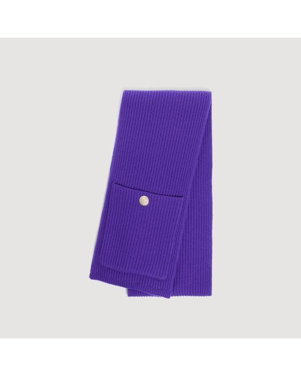 Sandro Purple Wool And Cashmere Scarf