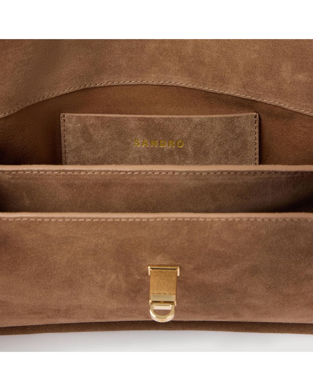 Sandro Brown Le Mambo Suede Leather Bag